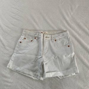 KIDS white high rise short shorts